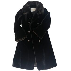 Elegant Black Faux Fur Coat